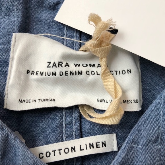 Zara Woman Premium Denim Collection V Neck Long Sleeves Top Size Large - Picture 5 of 7